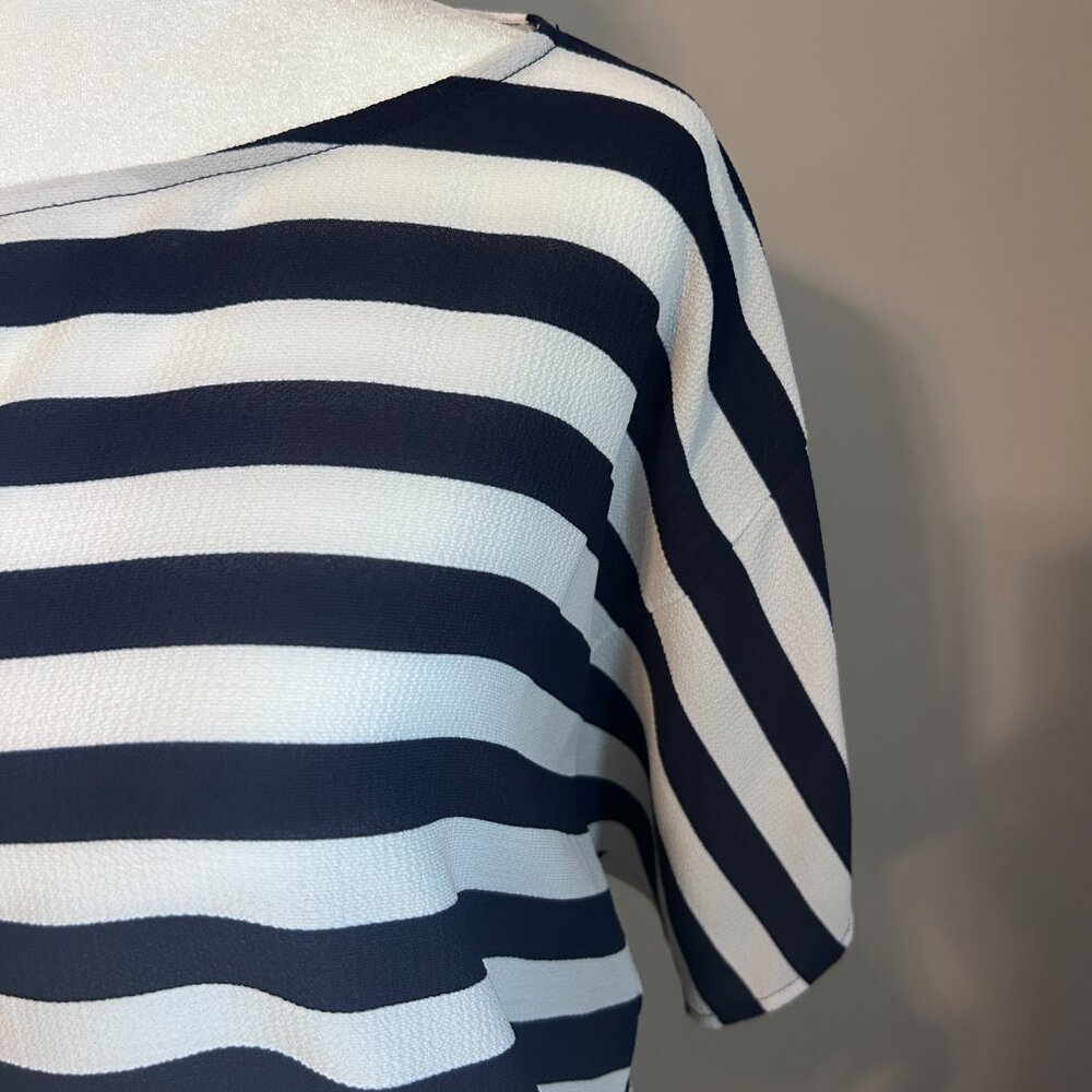 Michael Kors Navy & White Stripe Blouse - XS (can fit up to M) - Picture 2 of 5